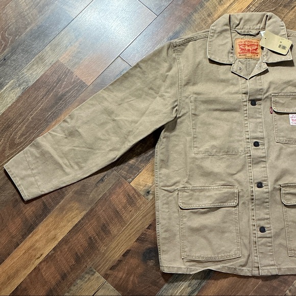 Levi's Broadway Engineer Coat - Beige Canvas Chore Jacket NWT - Medium - Picture 7 of 10